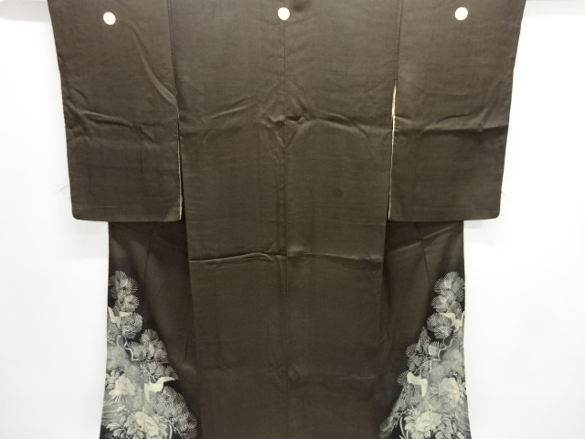 アンティーク　錦紗松鶴模様刺繍留袖